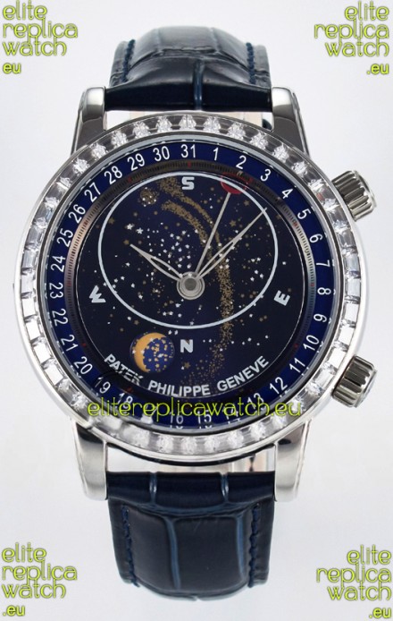 Patek Philippe 6104 Grand Complications Superclone Watch in Stainless Steel - Diamonds Bezel 