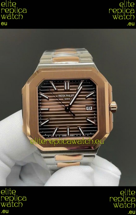 Patek Philippe Cubitus 5821 Two Tone Casing Brown Dial Swiss Replica Watch 