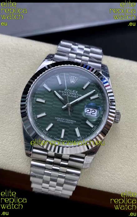 Rolex Datejust Cal.3235 Movement 1:1 Mirror Replica 904L Steel 41MM - Green Fluted Motif Dial