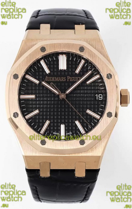 Audemars Piguet Royal Oak 15510 50th Anniversary 41MM Black Dial Rose Gold 41MM 1:1 Mirror Replica