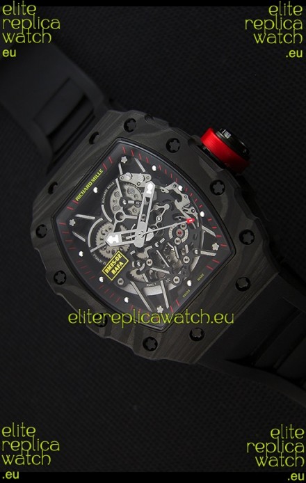 Richard Mille RM35-2 Rafael Nadal Forged Carbon Case with Black Rubber Strap