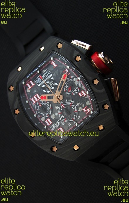 Richard Mille RM011 Romain Grosjean Lotus F1 Edition Forged Carbon Case Swiss Watch 