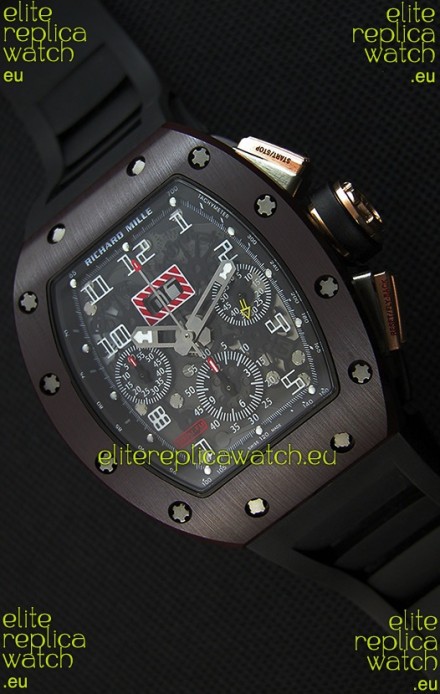Richard Mille RM011-FM Felipe Massa One Piece Ceramic Case Watch in Black Strap