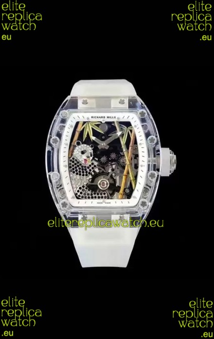 Richard Mille RM26-01 Tourbillon Panda Transparent Sapphires Casing Watch - Super Clone Replica