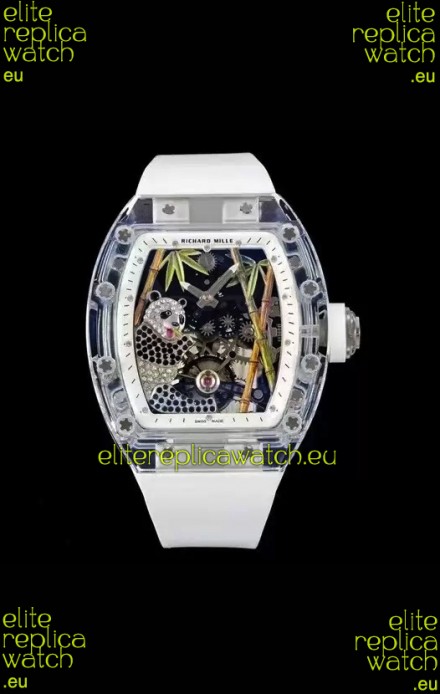 Richard Mille RM26-01 Tourbillon Panda Transparent Sapphires Casing Watch - Super Clone Replica