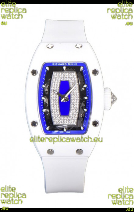 Richard Mille RM007 White Ceramic Blue Dial Automatic Superclone Swiss Replica Watch