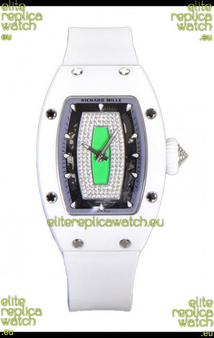 Richard Mille RM007 White Ceramic Green Dial Automatic Superclone Swiss Replica Watch