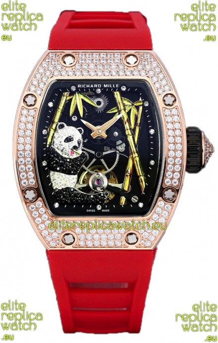 Richard Mille RM26-01 Tourbillon Panda Rose Gold Casing Swiss Movement Watch 