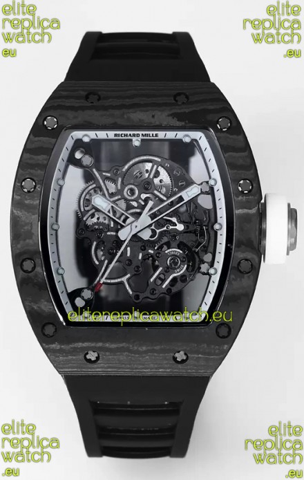 Richard Mille RM055 Black Carbon Casing 1:1 Superclone Genuine Tourbillon Watch 