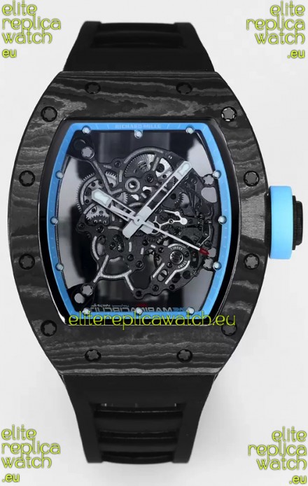 Richard Mille RM055 Black Carbon Casing 1:1 Superclone Genuine Tourbillon Watch 