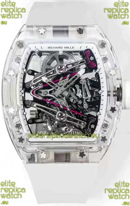 Richard Mille RM38-02 Sapphires Bubba Watson White Rubber Tourbillon Movement 1:1 Mirror Replica