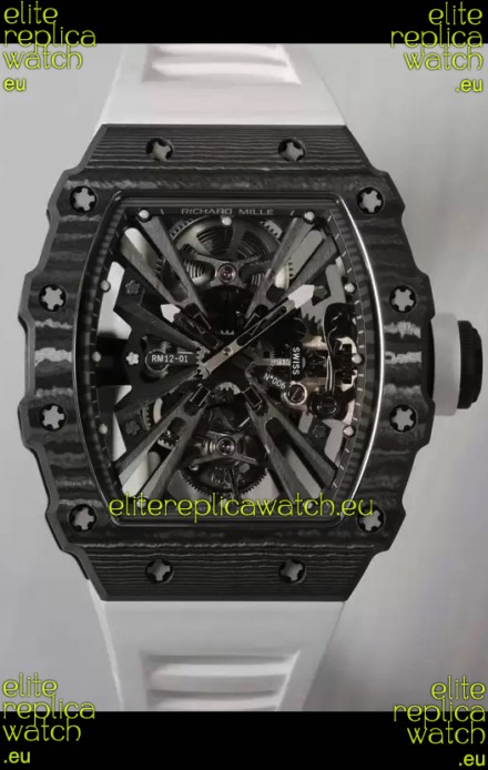 Richard Mille RM12-01 Carbon Fiber Case Genuine Tourbillon Movement 1:1 Mirror Replica Watch