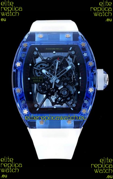 Richard Mille RM35-01 Transparent Sapphires Casing with Genuine Tourbillon Super Clone Watch