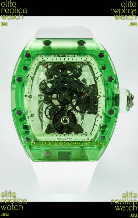 Richard Mille Super Clone 56-01 Transparent Sapphires Casing with Genuine Tourbillon Watch
