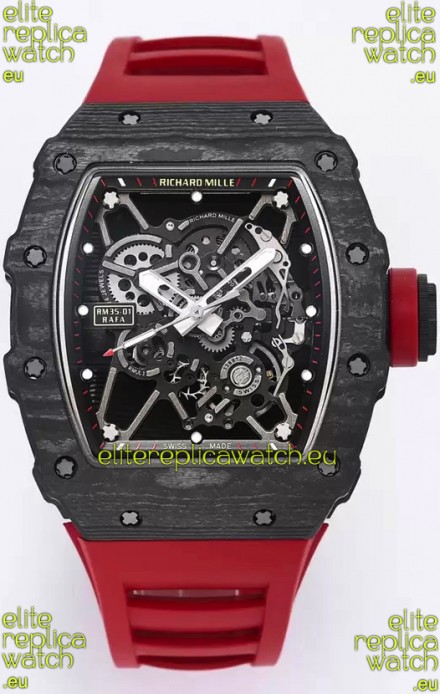 Richard Mille RM35-01 Rafael Nadal Carbon Fiber Casing with Genuine Tourbillon Super Clone Watch