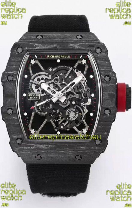 Richard Mille RM35-01 Rafael Nadal Carbon Fiber Casing with Genuine Tourbillon Super Clone Watch