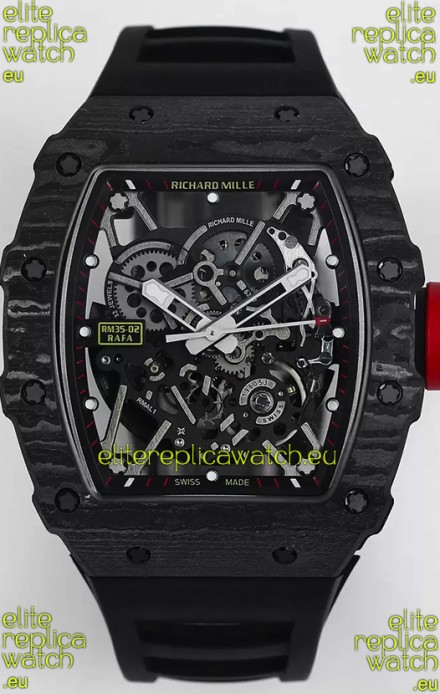 Richard Mille RM35-02 Rafael Nadal Carbon Fiber Casing with Genuine Tourbillon Super Clone Watch