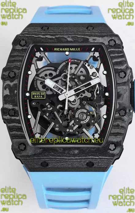 Richard Mille RM35-02 Rafael Nadal Carbon Fiber Casing with Genuine Tourbillon Super Clone Watch