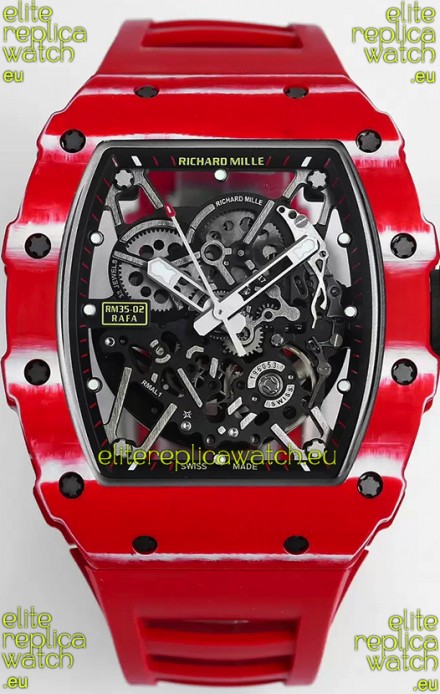 Richard Mille RM35-02 Rafael Nadal Carbon Fiber Casing with Genuine Tourbillon Super Clone Watch