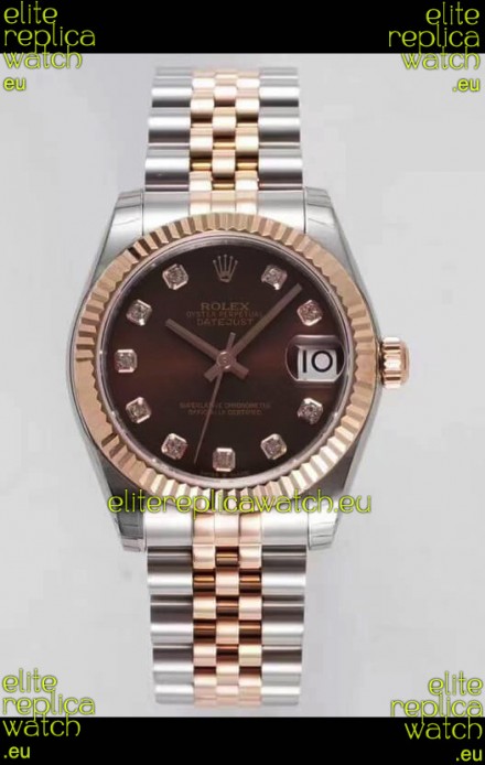 Rolex Datejust 31MM Cal.3135 Movement Swiss Replica Brown Dial Jubilee Strap - Ultimate 904L Steel Watch