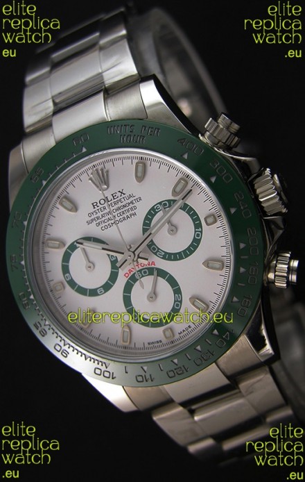 Rolex Cosmograph Daytona White Dial Green Ceramic Original Cal.4130 Movement - Ultimate 904L Steel Watch