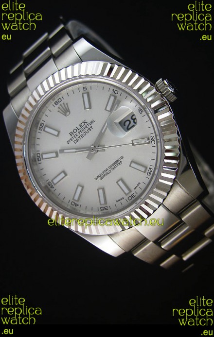 Rolex Datejust Japanese Replica Watch - Grey Dial in 41MM with Oyster Strap