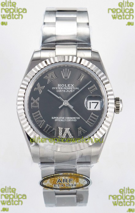 Rolex Super Clone Datejust ETA 2688 Movement 31MM Stainless Steel Case Grey Dial Watch