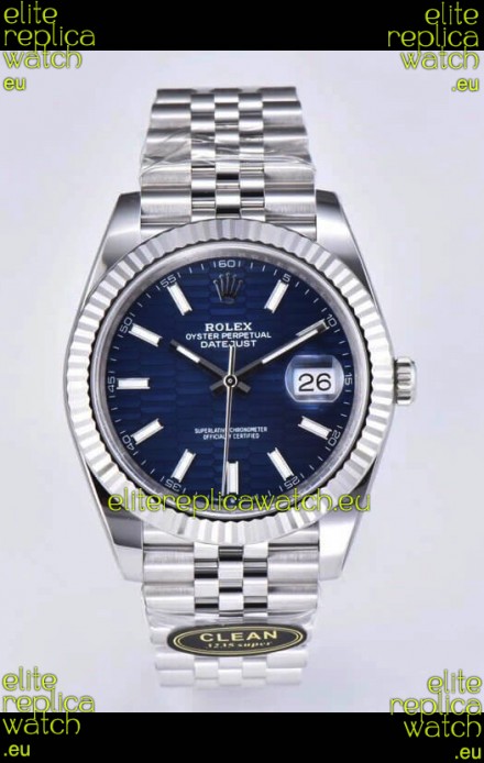 Rolex Datejust Cal.3235 Movement 1:1 Mirror Replica 904L Steel 41MM - Blue Fluted Motif Dial