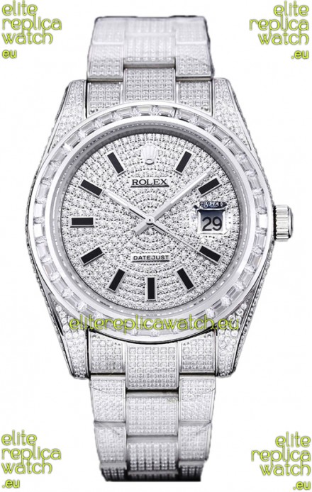 Rolex Datejust 41MM Swiss Replica - Iced Out Edition in Diamonds Dial 