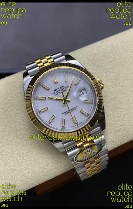 Rolex Datejust M126333 41MM ETA3235 72 Hours Power White Dial Jubilee 1:1 Mirror Replica Yellow Gold 904L Steel