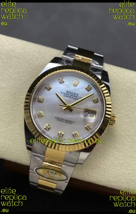 Rolex Datejust M126333 41MM ETA3235 72 Hours Power Pearl Dial Oyster 1:1 Mirror Replica Yellow Gold 904L Steel
