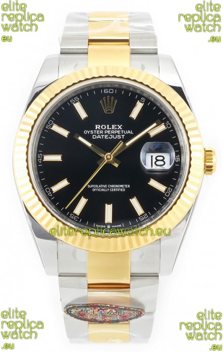 Rolex Datejust M126333 41MM ETA3235 72 Hours Power Black Dial Oyster 1:1 Mirror Replica Yellow Gold 904L Steel