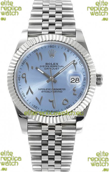 Rolex Datejust M126300 41MM ETA3235 Ice Blue Arabic Dial - 904L Steel Casing 
