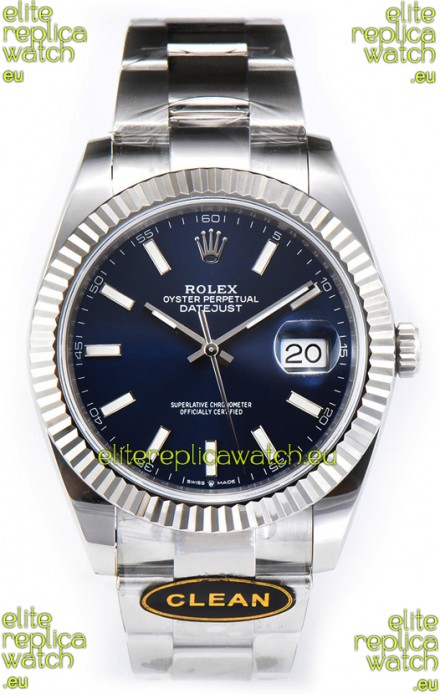 Rolex Datejust 126334 41MM ETA3235 72 Hours Power Blue Dial Oyster 1:1 Mirror Replica