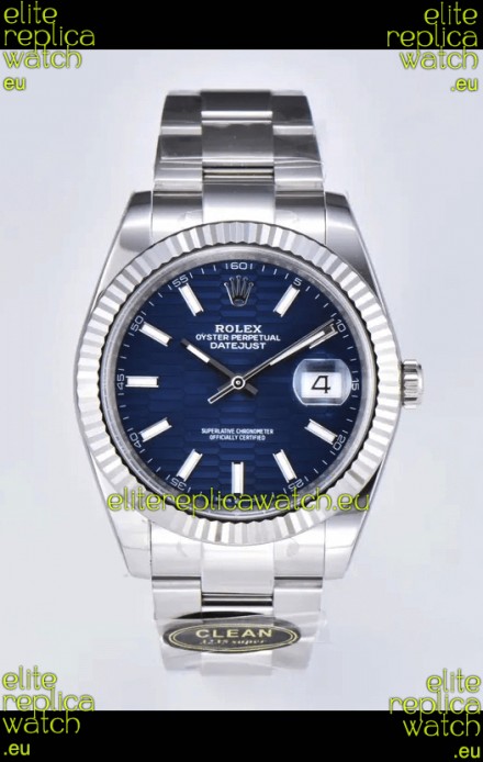 Rolex Datejust Cal.3235 Movement 1:1 Mirror Replica 904L Steel 41MM - Blue Fluted Motif Dial