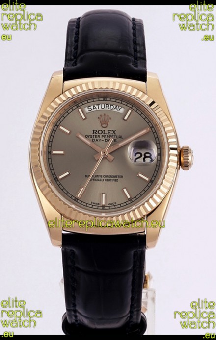 Rolex Day Date Rose Gold 904L Steel Casing Watch in Gold Dial 36MM - 1:1 Mirror Quality