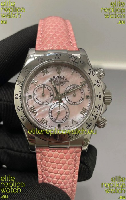 Rolex Daytona Super Clone Pink Pearl Dial Stainless Steel 1:1 Mirror Cal.4131 Movement Replica Watch
