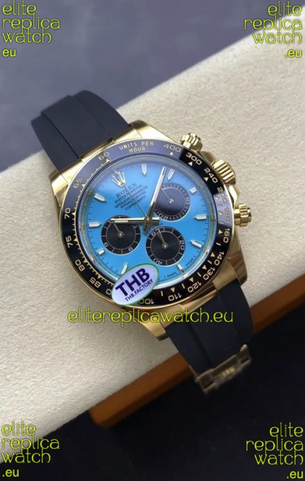 Rolex Daytona Super Clone 126518LN Yellow Gold Turquoise Dial Original Cal.4131 Movement
