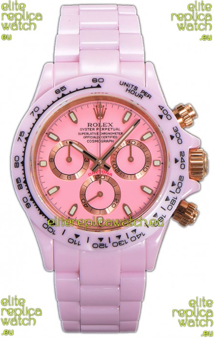 Rolex Daytona Pink Ceramic Strap Watch in Cal.4130 Movement Mirror Replica