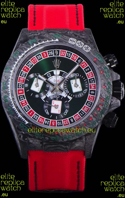 Rolex Daytona DiW NTPT Carbon Lucky Player Casino Swiss Replica Watch 