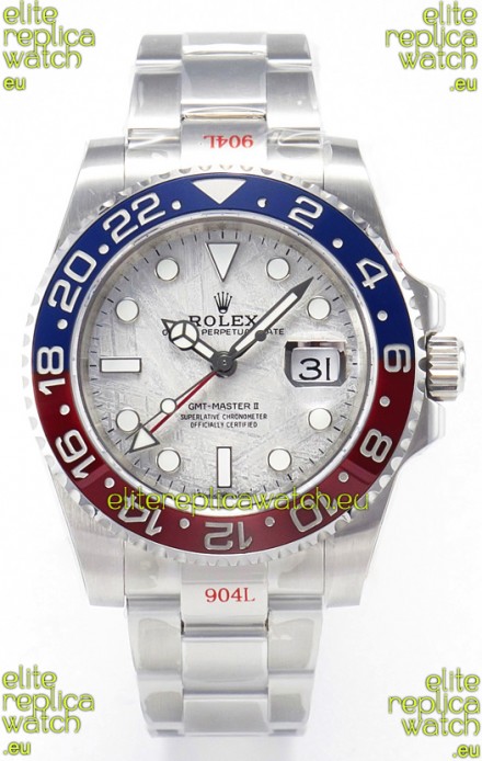 Rolex GMT Masters II Super Clone 126720 Cal.3285 White Meteorite Dial 904L Steel in Oyster Strap Swiss Replica