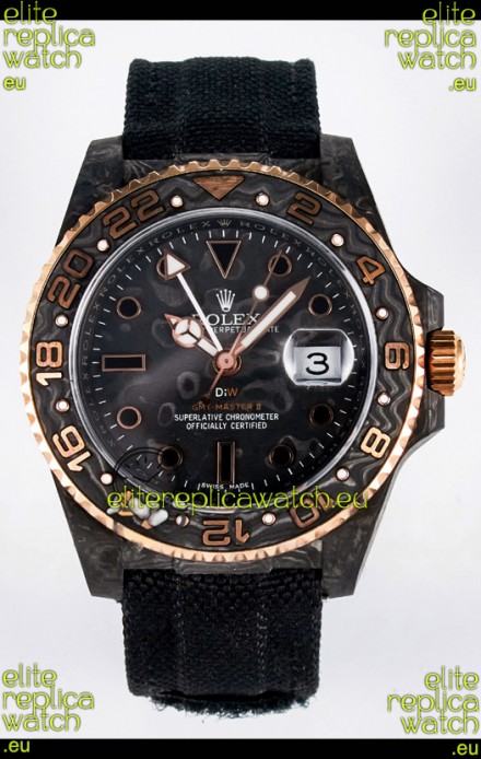 Rolex GMT Masters II Super Clone DiW Edition Swiss Replica Lightweight Carbon Casing Watch 