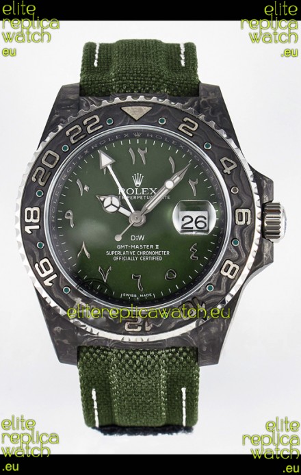 Rolex GMT Masters II Super Clone DiW Edition Swiss Replica Lightweight Carbon Casing Watch 