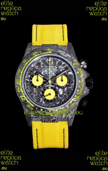 Rolex Daytona DiW Yellow Edition Edition Forged Cabon Casing 1:1 Mirror Replica