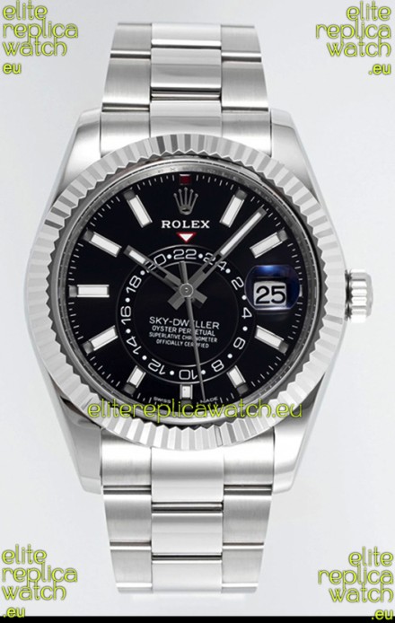 Rolex Sky-Dweller REF #m336934 Black Dial Watch in 904L Steel Case - Super Clone Watch