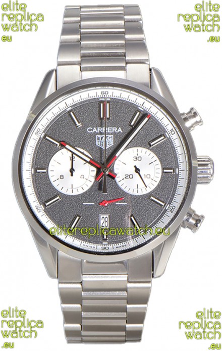 Tag Heuer Carrera Chronograph 43 Swiss Quartz Replica Watch Grey Dial Steel Strap