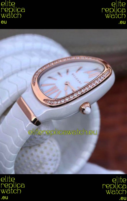 Bvlgari Serpenti Edition White Ceramic Replica Watch in 1:1 Mirror Quality 