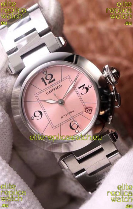 Pasha De Cartier 1:1 Mirror Quality Automatic Swiss Replica Watch 32MM - Pink Dial