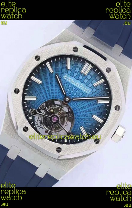 Audemars Piguet Royal Oak Tourbillon 41mm Blue Dial in 904L Steel Case Rubber Strap