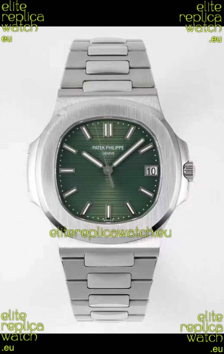 Patek Philippe Nautilus 5711/1A-014 1:1 Mirror Swiss Replica Watch in Green Dial 904L Steel 